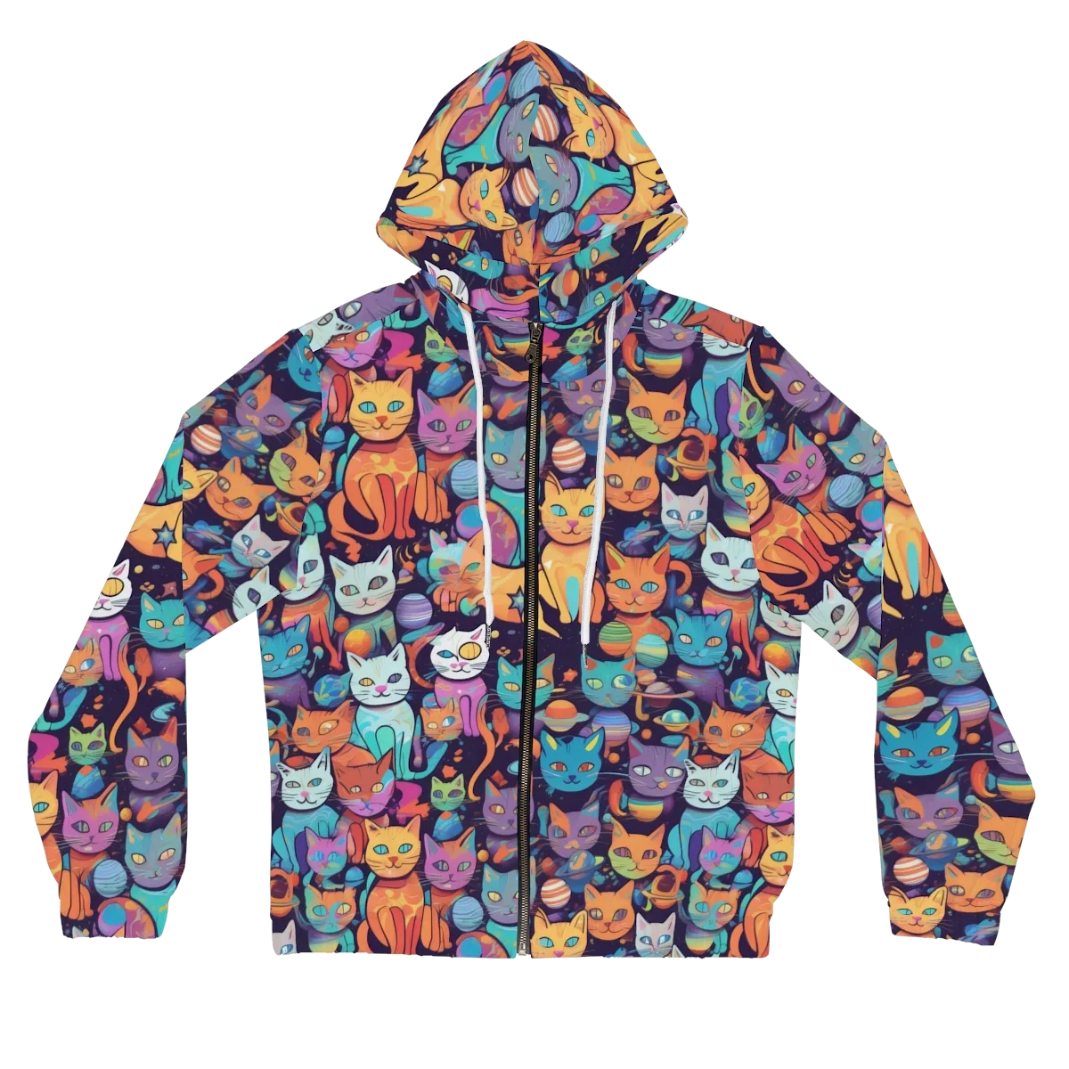 Nebula Whiskers on Women's Full-Zip Hoodie — Front