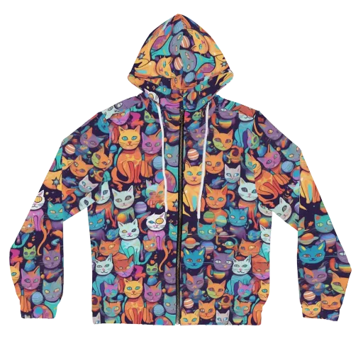 Nebula Whiskers on a Women's Full-Zip Hoodie
