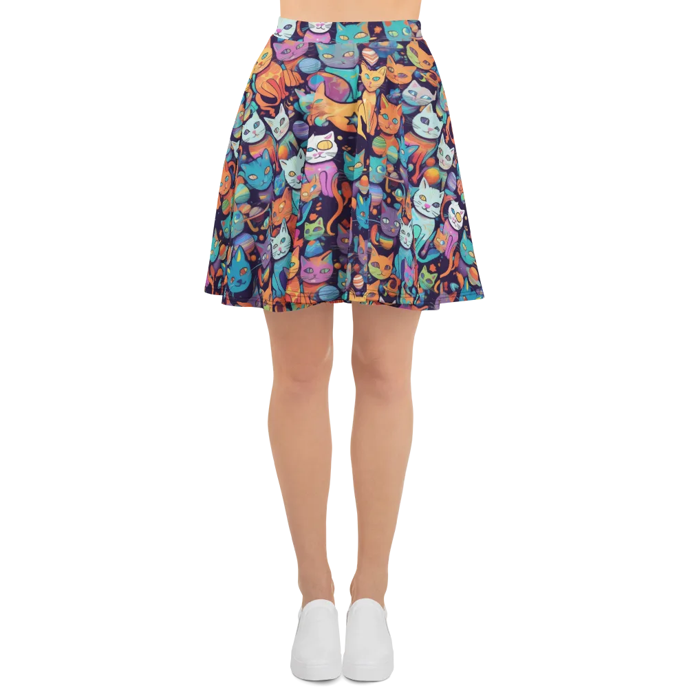 Nebula Whiskers on Skater Skirt — Front