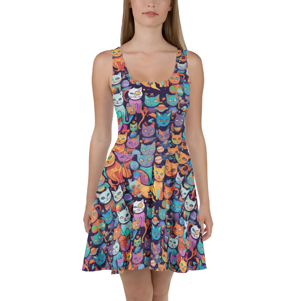 Nebula Whiskers on Skater Dress — Front