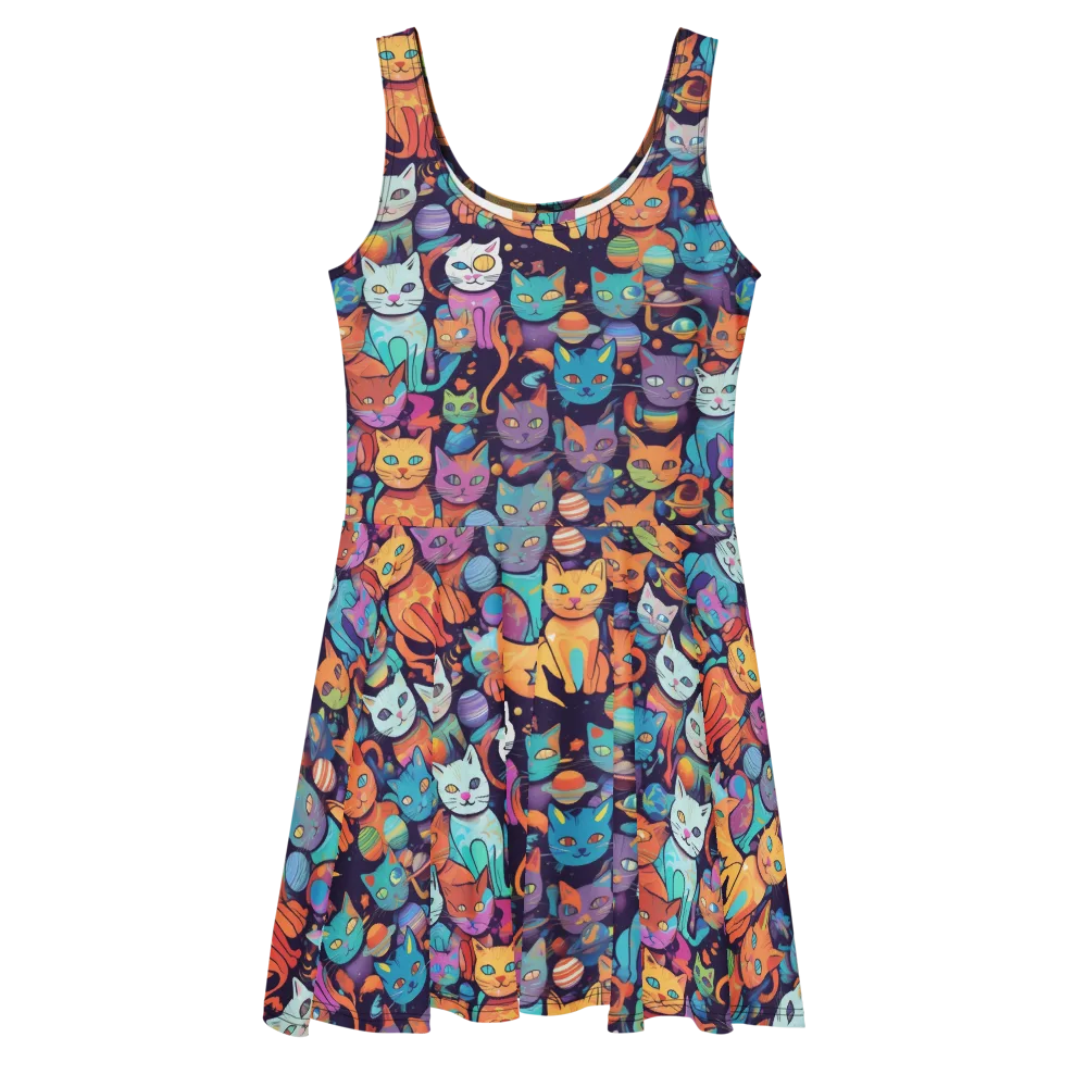 Nebula Whiskers on Skater Dress — Front