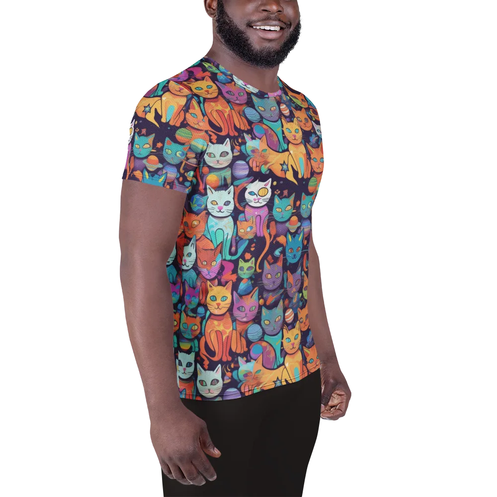 Nebula Whiskers on Men's Athletic T-Shirt — Right