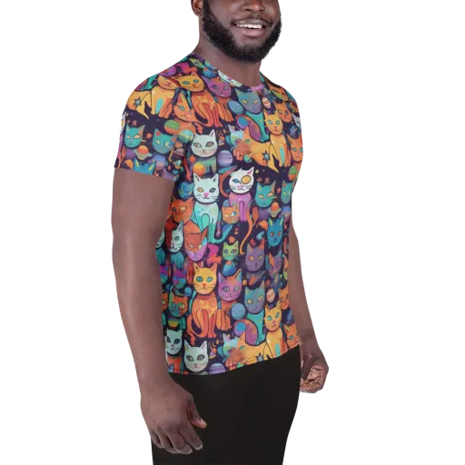 Nebula Whiskers on a Men's Athletic T-Shirt