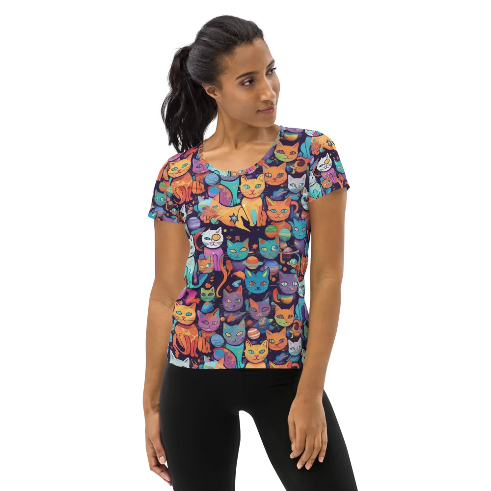 Nebula Whiskers on Women's Athletic T-Shirt — Front