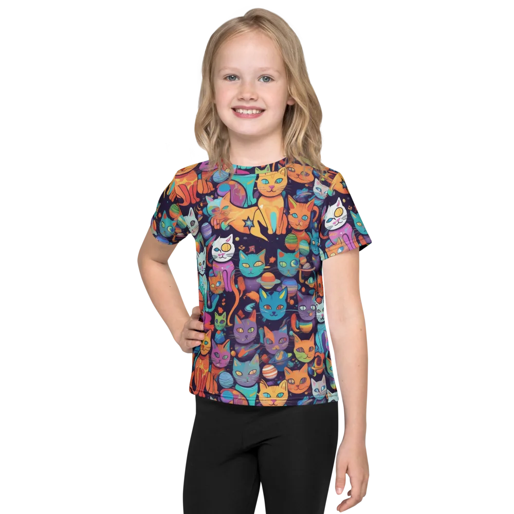 Nebula Whiskers on Kids Crew Neck T-Shirt — Front