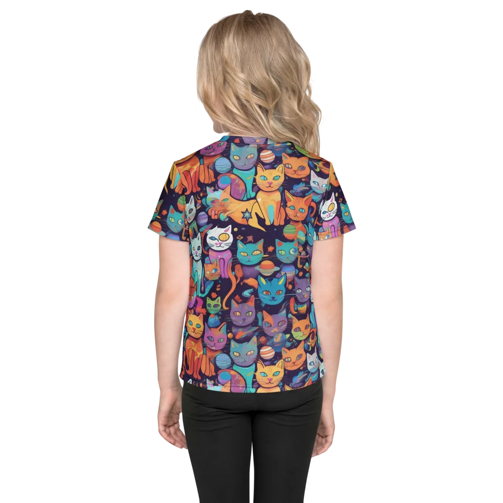 Nebula Whiskers on Kids Crew Neck T-Shirt — Back