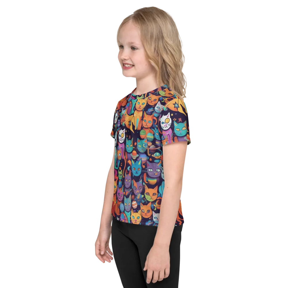 Nebula Whiskers on Kids Crew Neck T-Shirt — Left