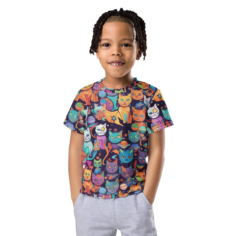 Nebula Whiskers on Kids Crew Neck T-Shirt — Front