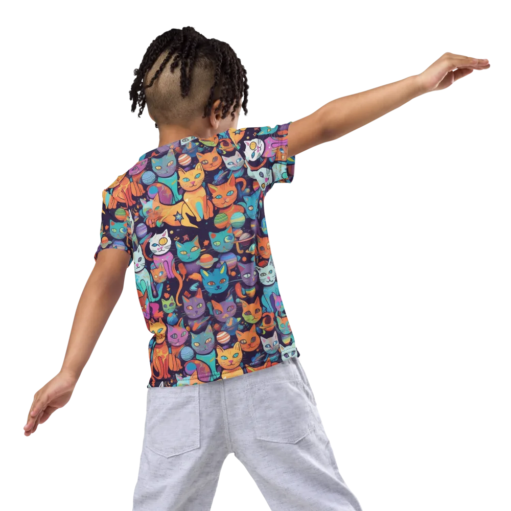 Nebula Whiskers on Kids Crew Neck T-Shirt — Back