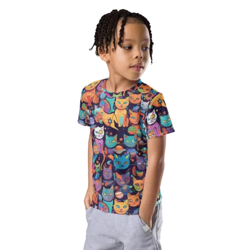 Nebula Whiskers on a Kids Crew Neck T-Shirt