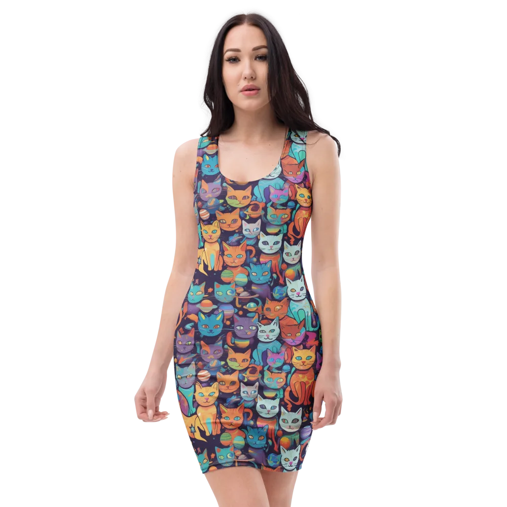 Nebula Whiskers on Bodycon Dress — Front