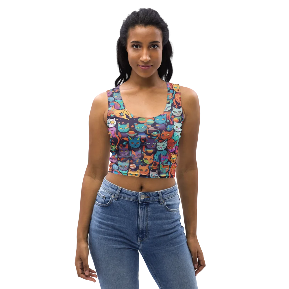Nebula Whiskers on Crop Top — Front