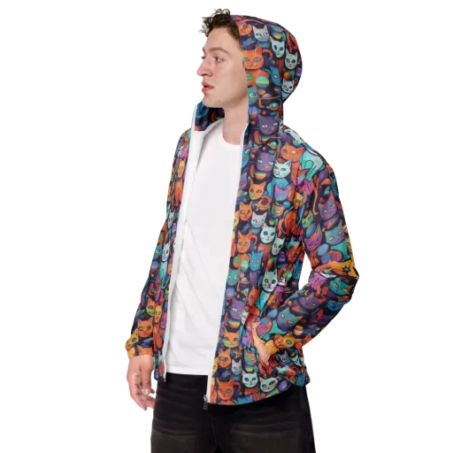 Nebula Whiskers on a Men's Windbreaker
