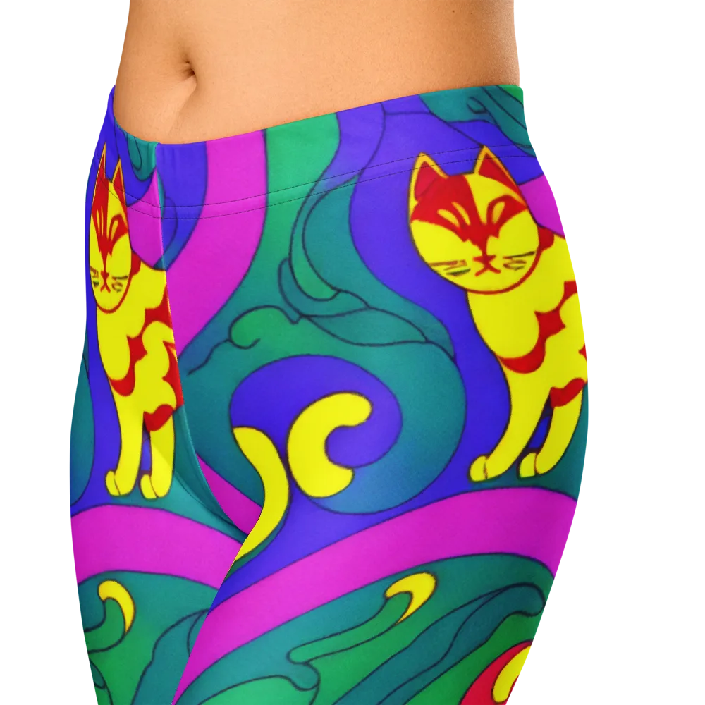 Neon Cat’s Cradle on Capri Leggings — Zoomed-in