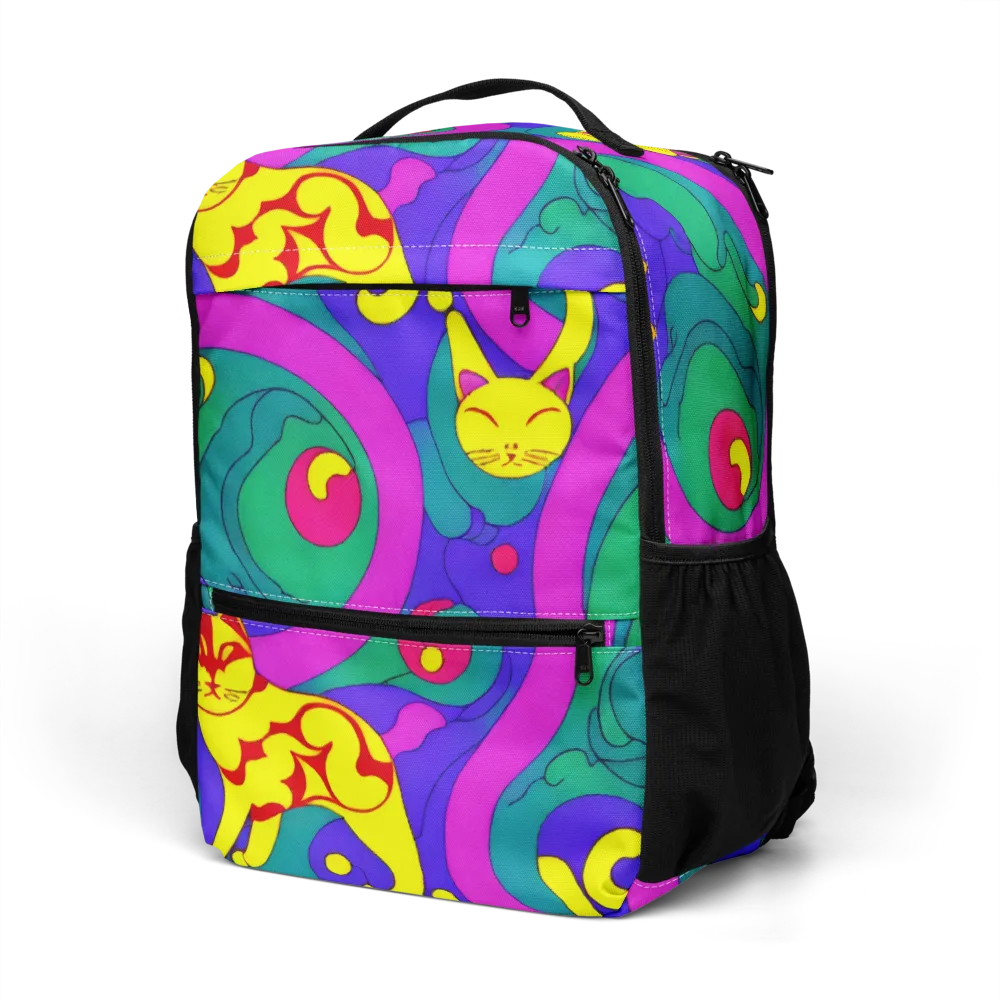 Neon Cat’s Cradle on Utility Backpack — Left Front