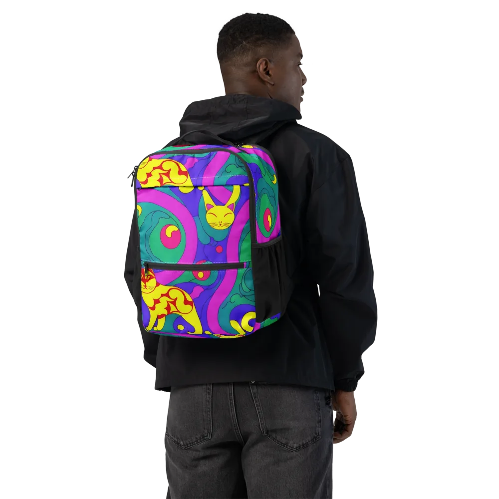 Neon Cat’s Cradle on Utility Backpack — Back