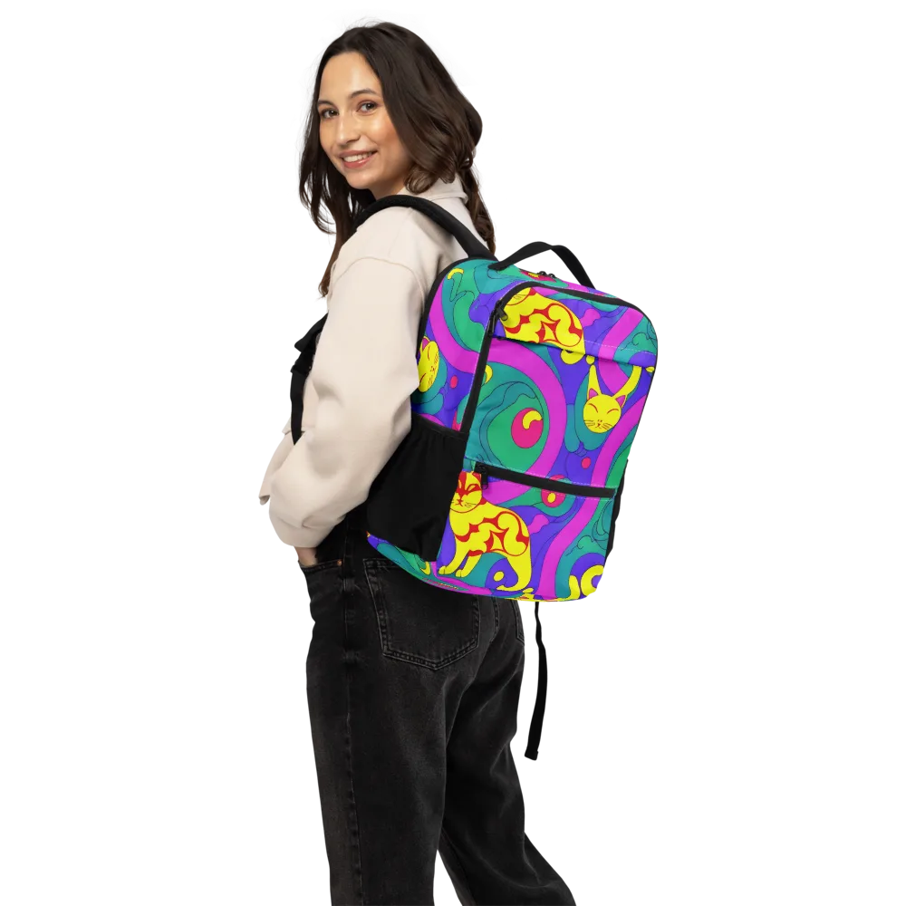 Neon Cat’s Cradle on Utility Backpack — Back
