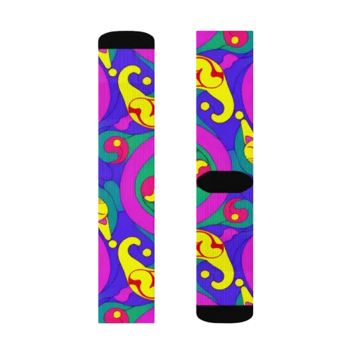 Neon Cat’s Cradle on a Socks