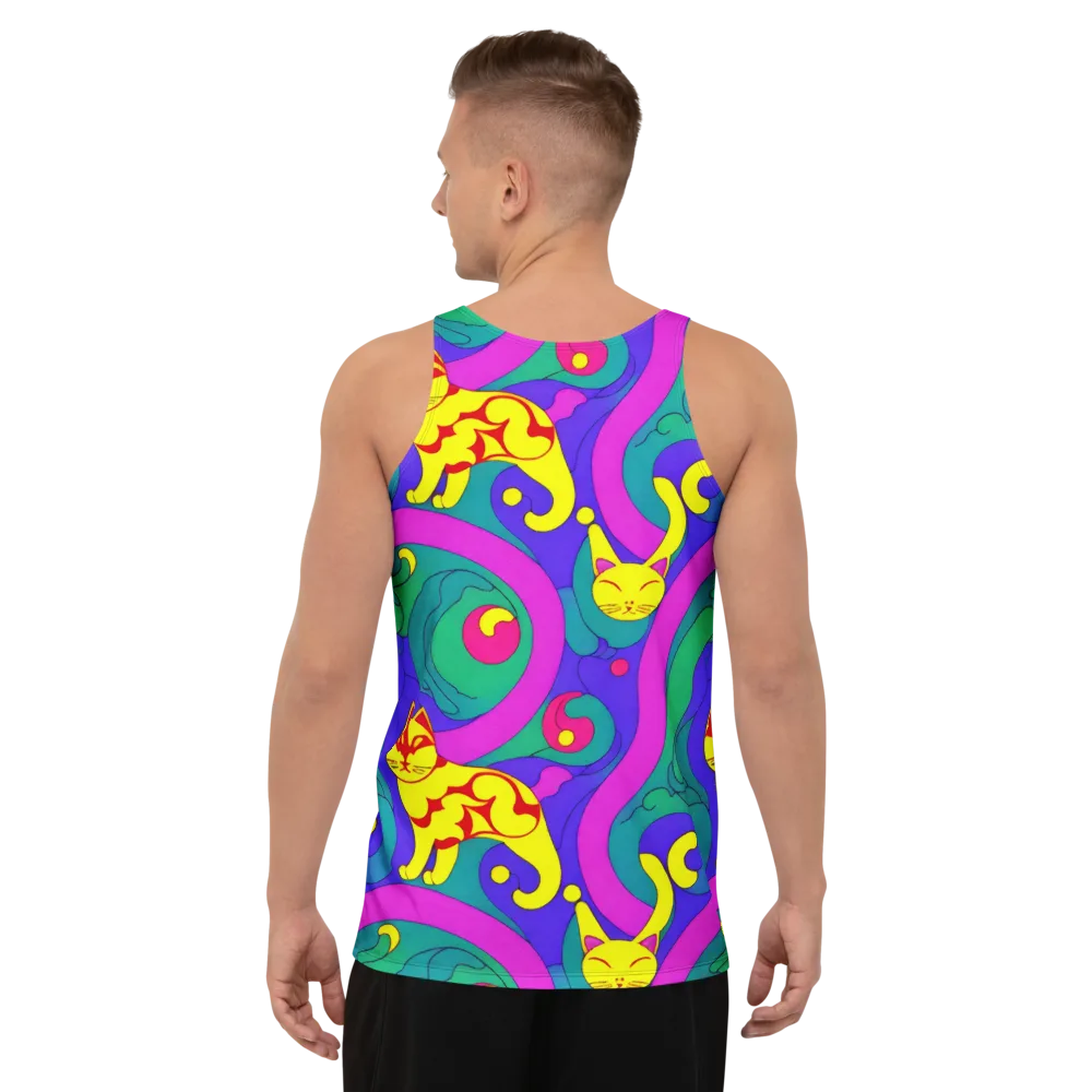 Neon Cat’s Cradle on Men's Tank Top — Back
