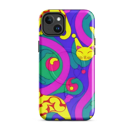 Neon Cat’s Cradle on a MagSafe Tough Case for iPhone®