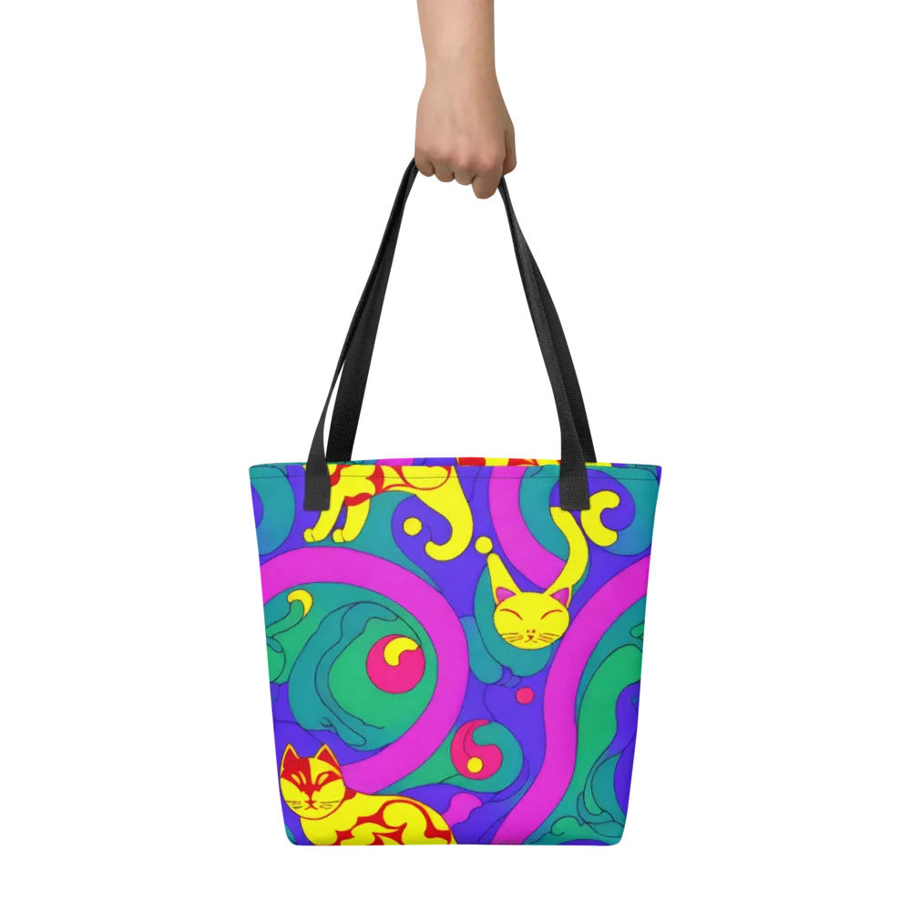Neon Cat’s Cradle on Tote Bag — Front
