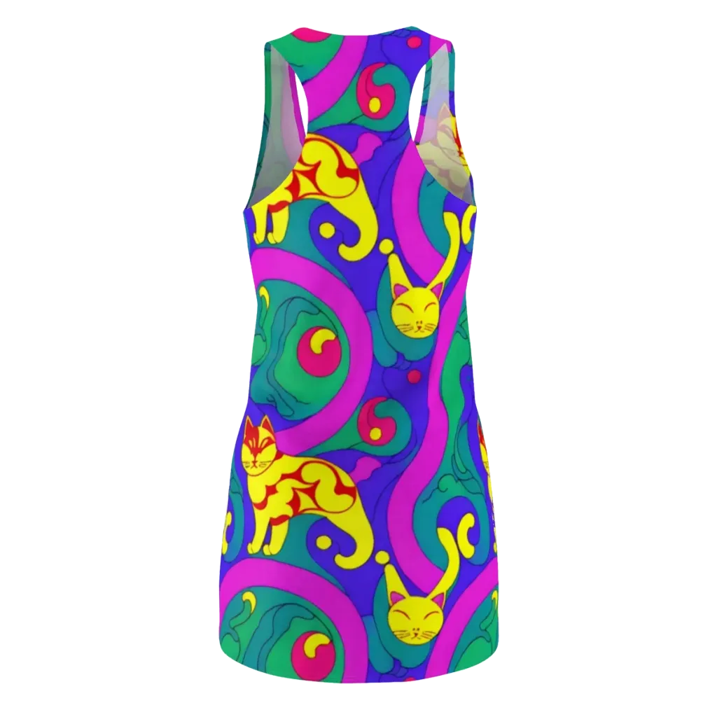 Neon Cat’s Cradle on Racerback Dress — Back