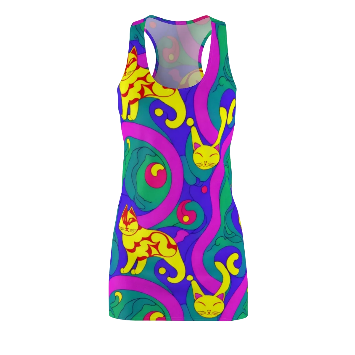 Neon Cat’s Cradle on Racerback Dress — Front