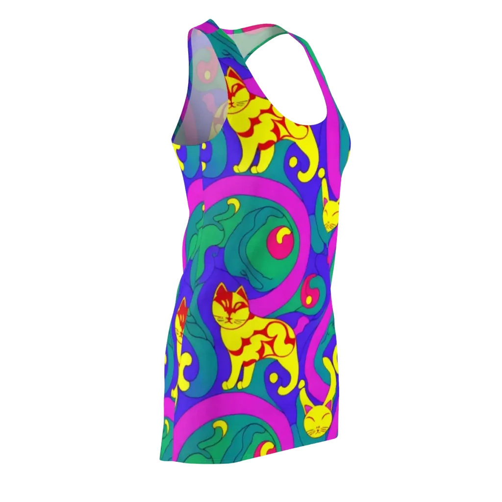 Neon Cat’s Cradle on Racerback Dress — Front Side