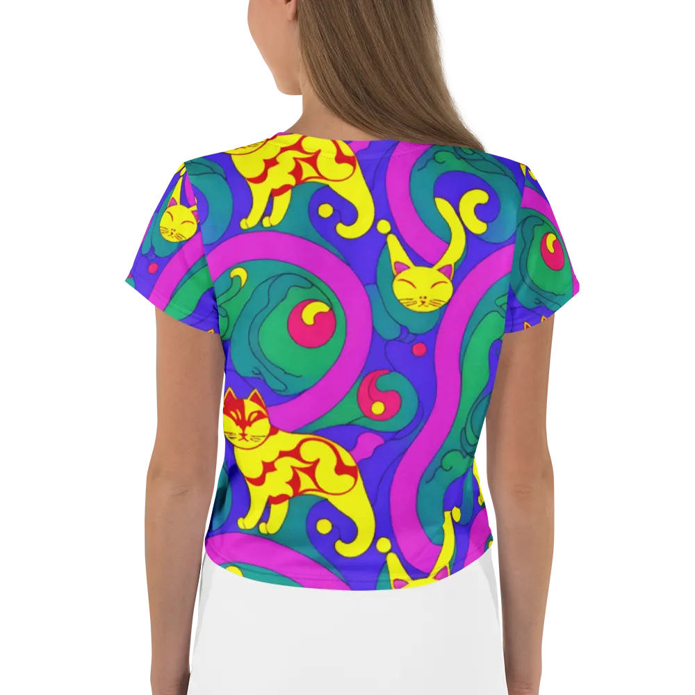 Neon Cat’s Cradle on Crop Tee — Back