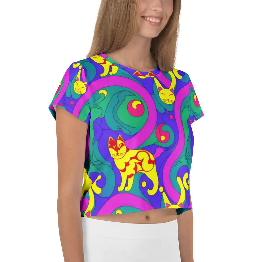 Neon Cat’s Cradle on Crop Tee — Right