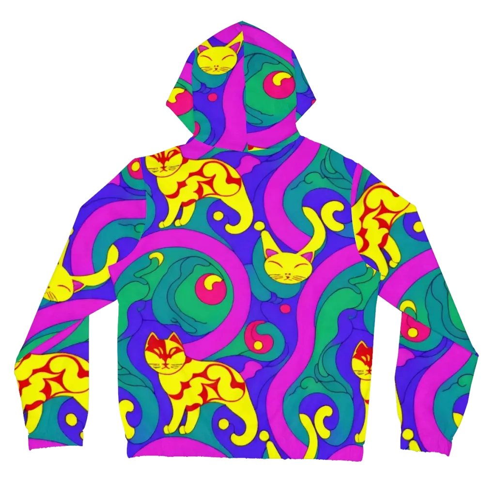 Neon Cat’s Cradle on Women's Full-Zip Hoodie — Back