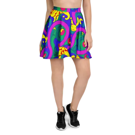 Neon Cat’s Cradle on a Skater Skirt