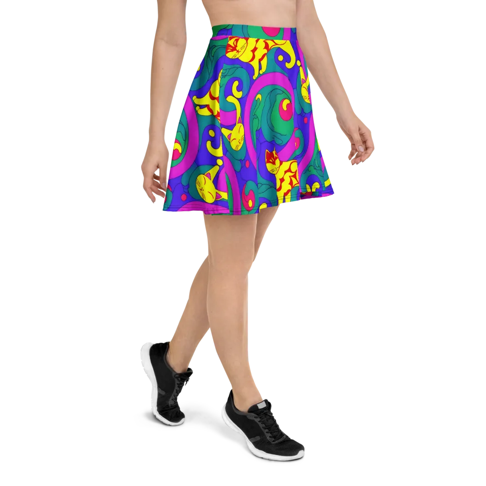 Neon Cat’s Cradle on Skater Skirt — Right
