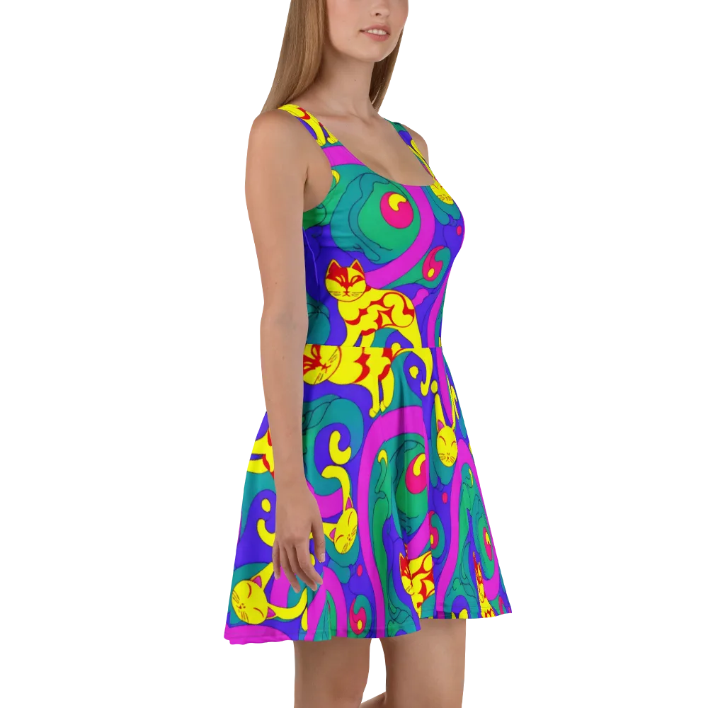 Neon Cat’s Cradle on Skater Dress — Right
