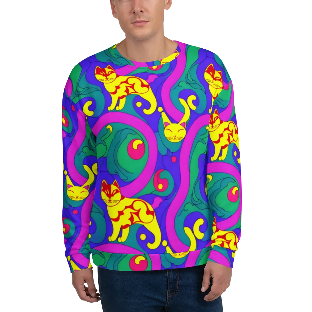 Neon Cat’s Cradle on Sweatshirt — Front