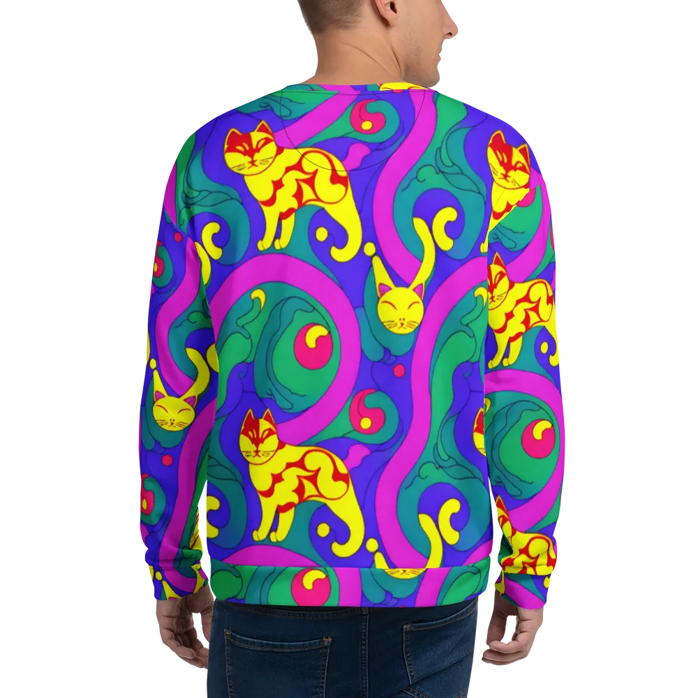 Neon Cat’s Cradle on Sweatshirt — Back