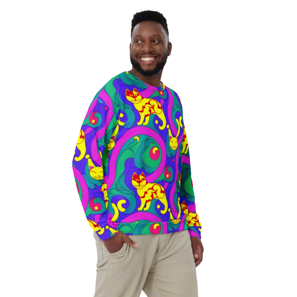 Neon Cat’s Cradle on Sweatshirt — Front