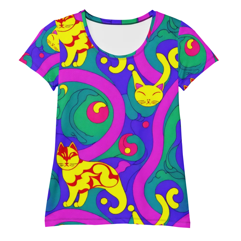 Neon Cat’s Cradle on Women's Athletic T-Shirt — Front