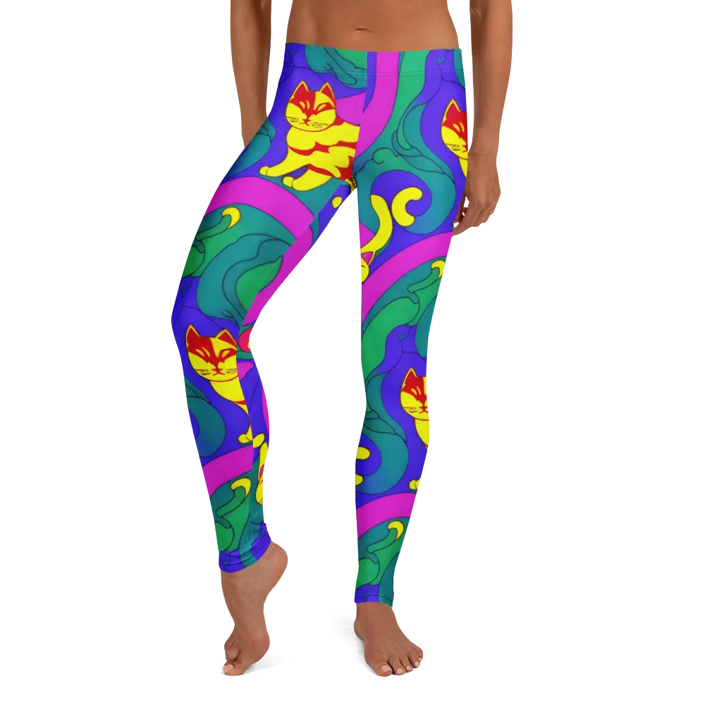 Neon Cat’s Cradle on Leggings — Front