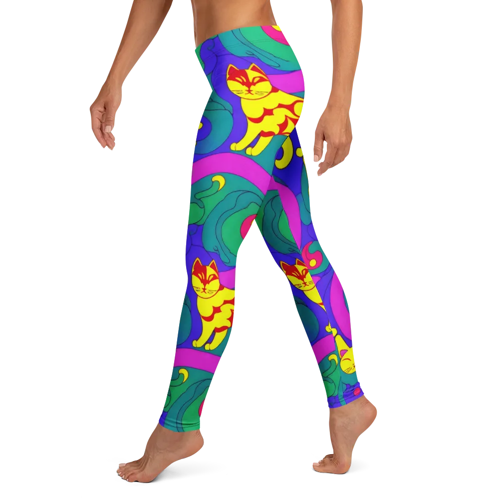 Neon Cat’s Cradle on Leggings — Left