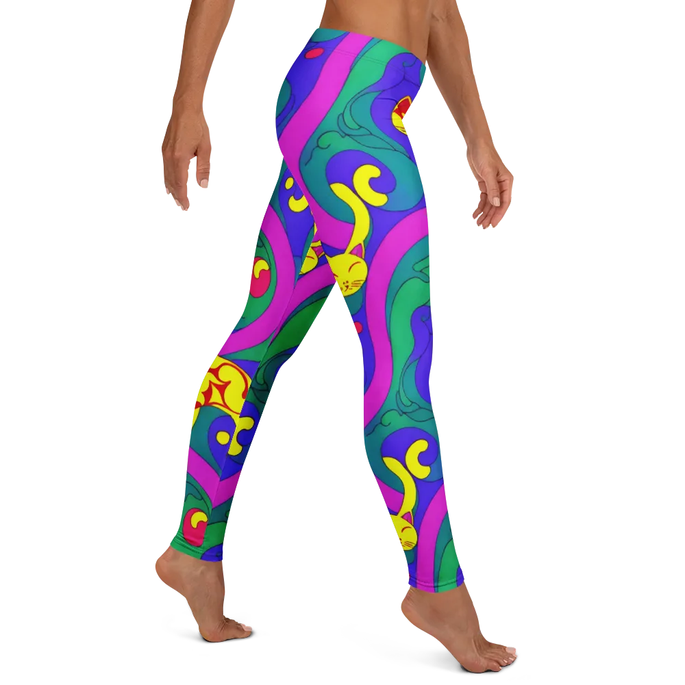 Neon Cat’s Cradle on Leggings — Right