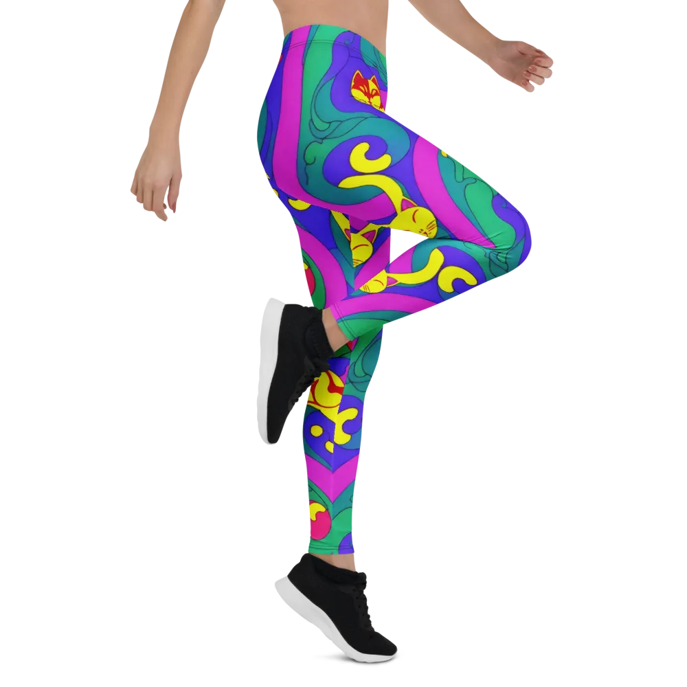 Neon Cat’s Cradle on Leggings — Right