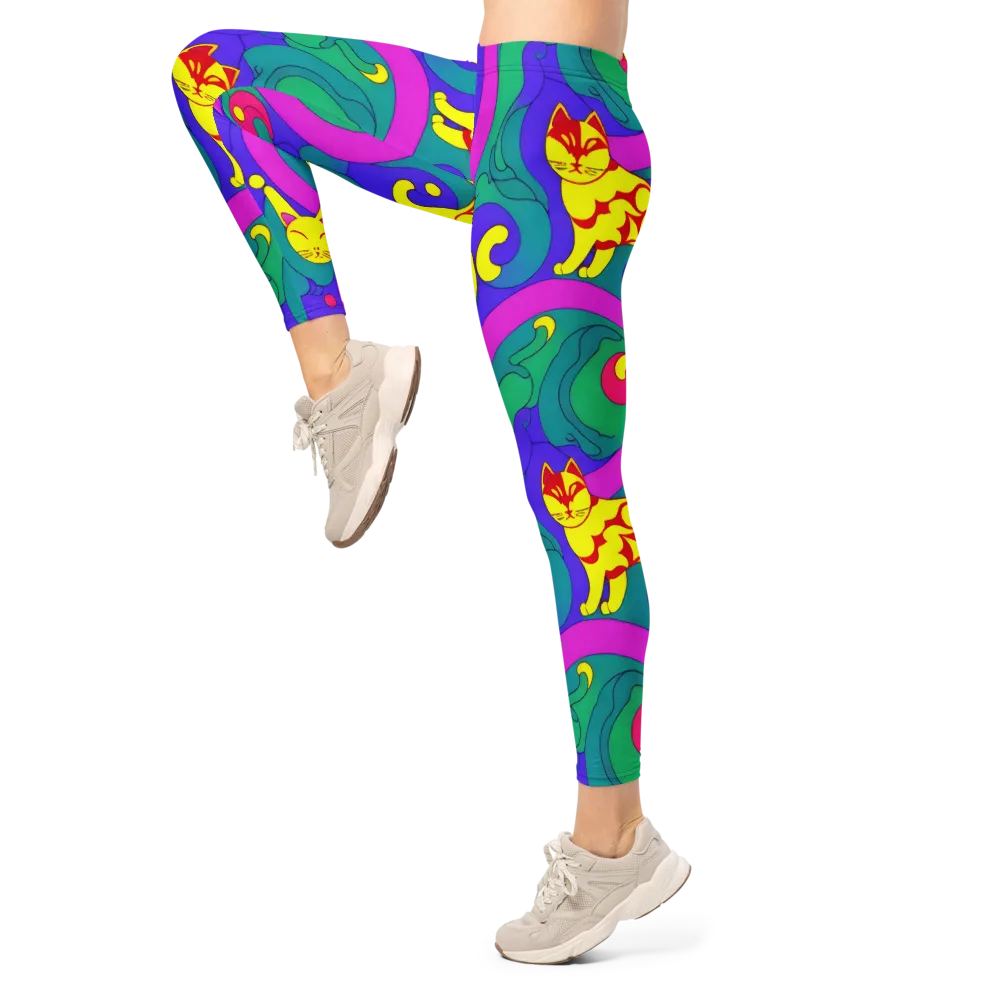 Neon Cat’s Cradle on Leggings — Left