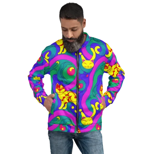 Neon Cat’s Cradle on a Bomber Jacket