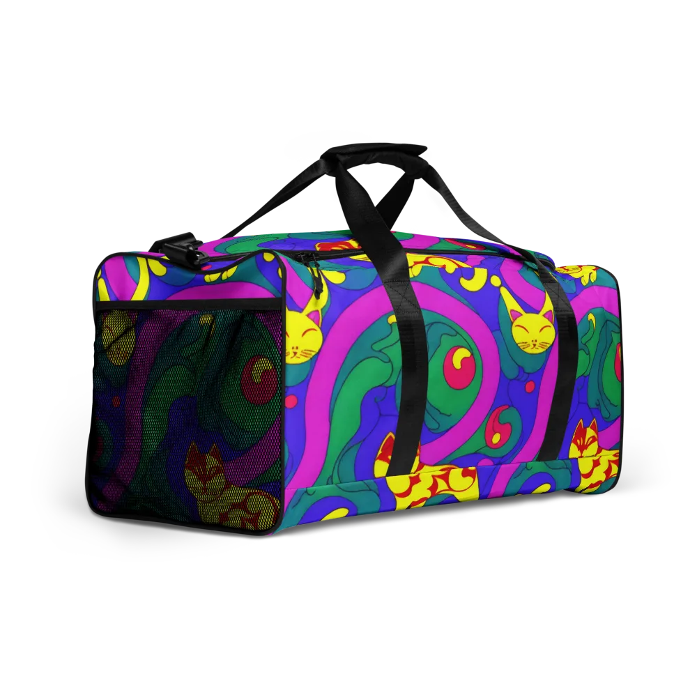 Neon Cat’s Cradle on Duffle Bag — Right Front