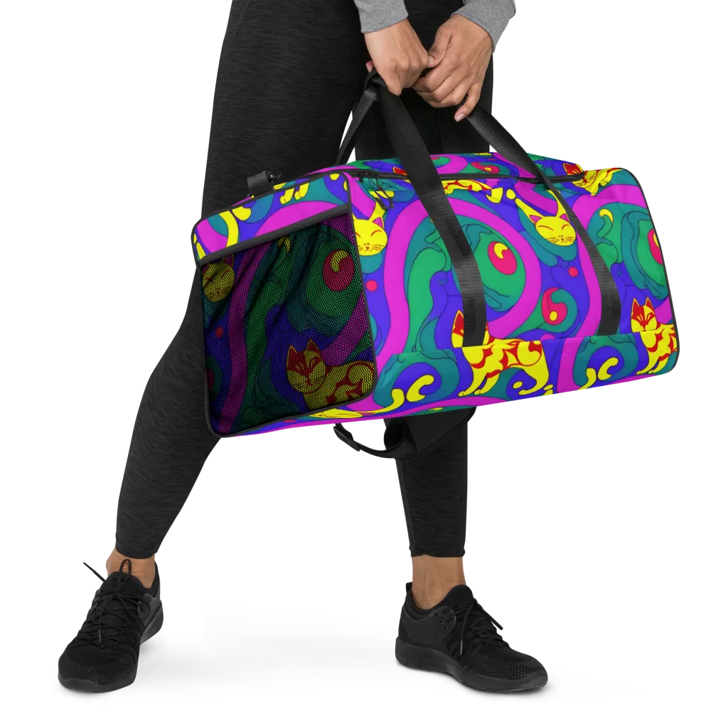 Neon Cat’s Cradle on Duffle Bag — Right Front