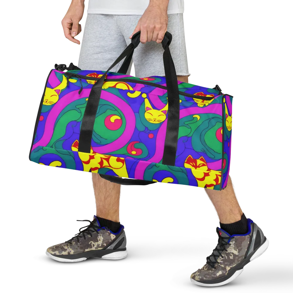 Neon Cat’s Cradle on Duffle Bag — Front
