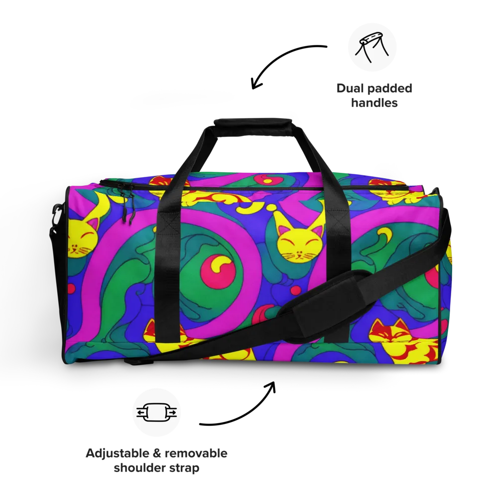 Neon Cat’s Cradle on Duffle Bag — Front