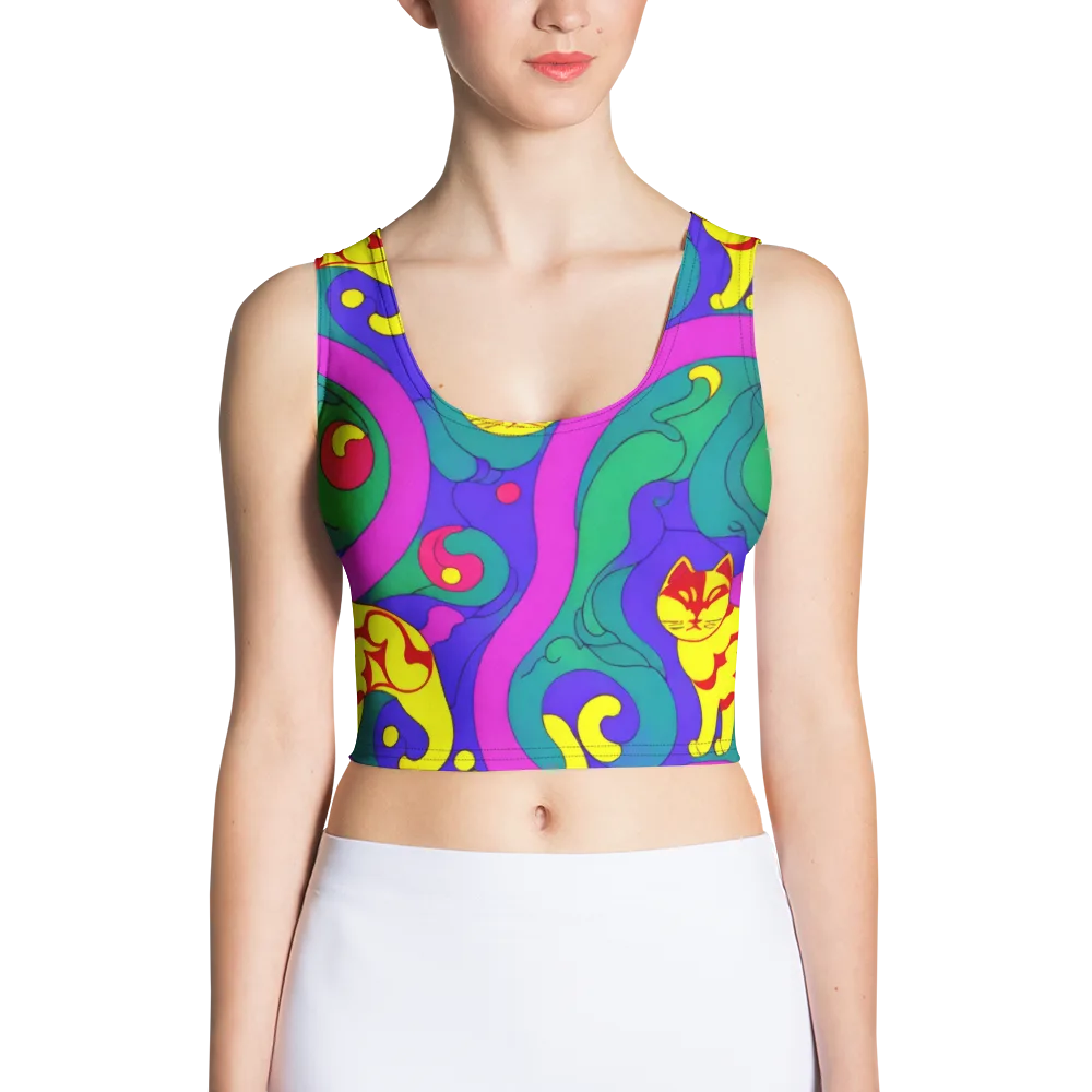 Neon Cat’s Cradle on Crop Top — Front