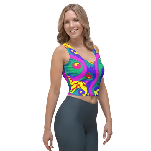 Neon Cat’s Cradle on a Crop Top
